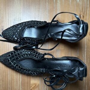 Fashion to Figure Black Lace-Up Heels